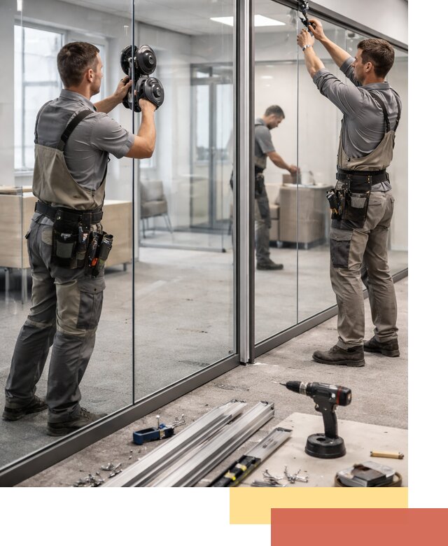 Стеклянные офисные перегородки под ключ в Коломне