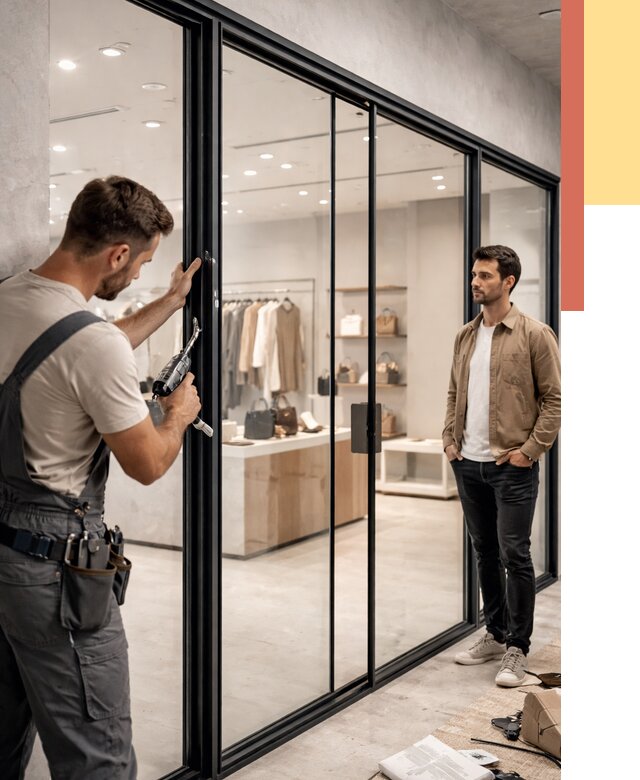 Стеклянные перегородки для магазинов в Коломне от 8314 руб. под ключ | ОТДЕЛОЧНИК-Клм