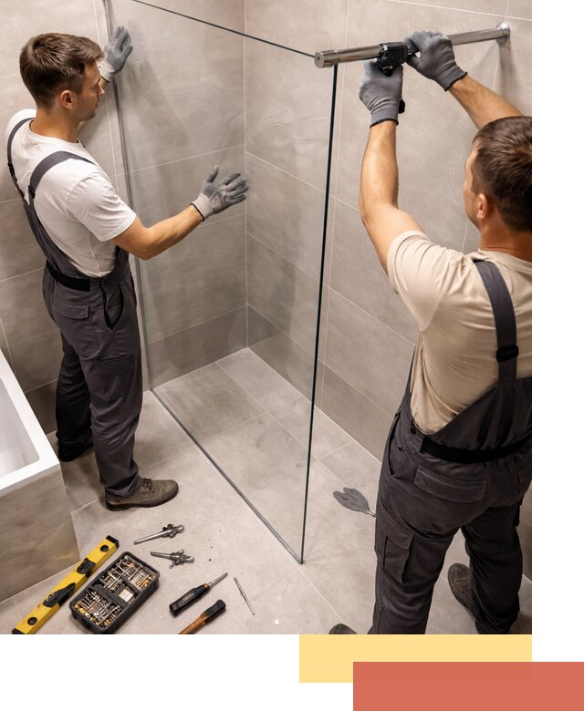 Стеклянные перегородки для душа в Коломне — изготовление и монтаж