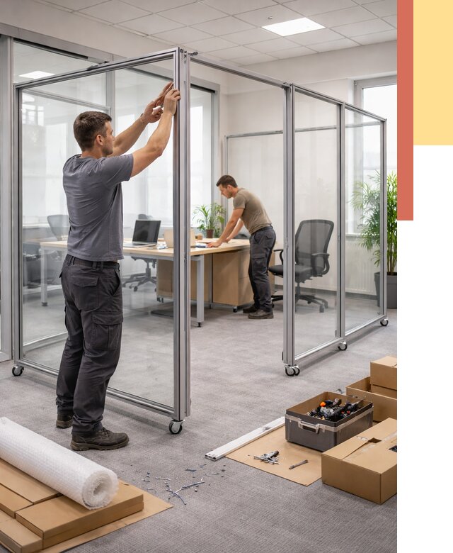 Мобильные офисные перегородки в Коломне от 12674 руб. — установка под ключ | ОТДЕЛОЧНИК-Клм