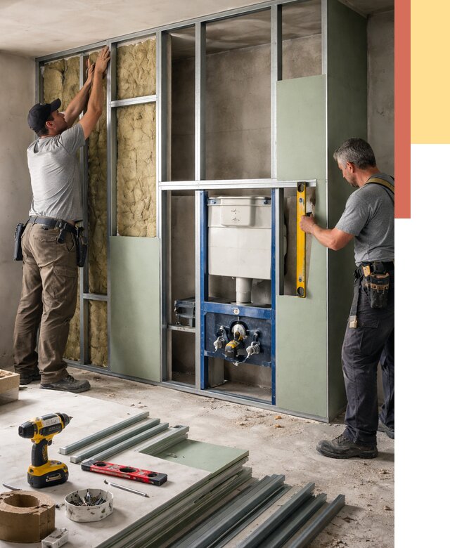 Установка сантехнических перегородок в Коломне от 8618 руб. | ОТДЕЛОЧНИК-Клм