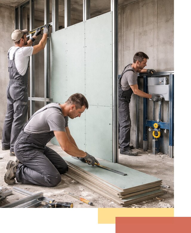 Монтаж и ремонт сантехнических перегородок в Коломне