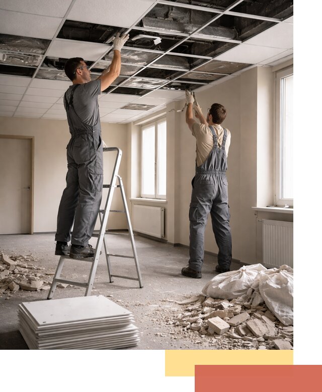 Демонтаж потолков Армстронг профессионально в Коломне