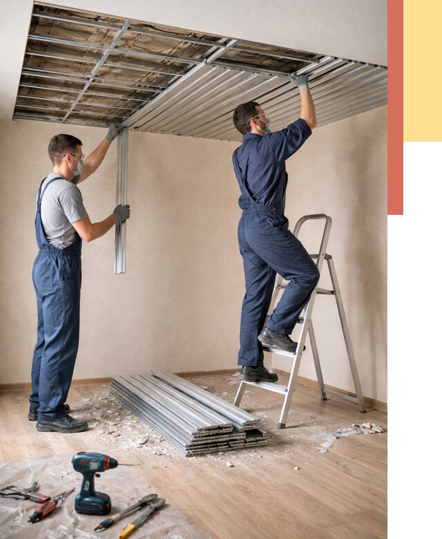 Демонтаж реечного потолка в Коломне от 4563 руб. быстро и недорого | ОТДЕЛОЧНИК-Клм