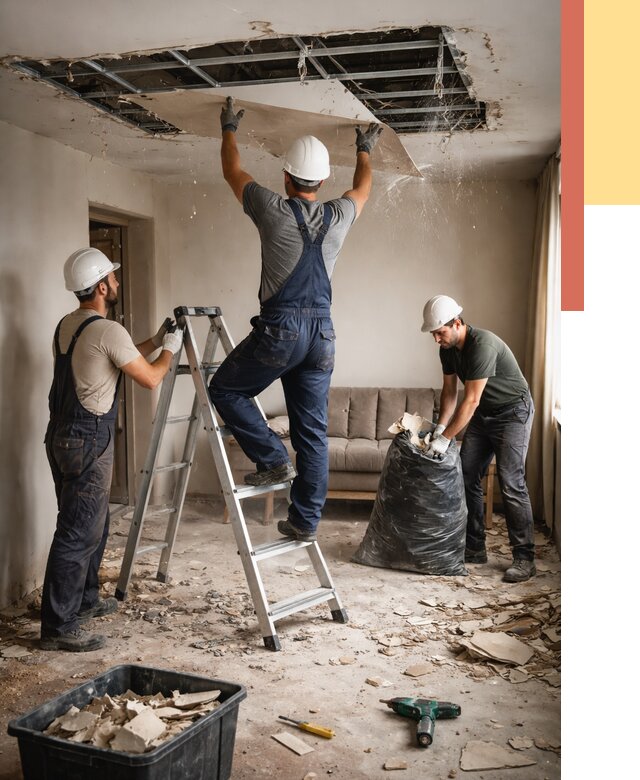 Демонтаж гипсокартонного потолка в Коломне от 426 руб. за м2 — ОТДЕЛОЧНИК-Клм