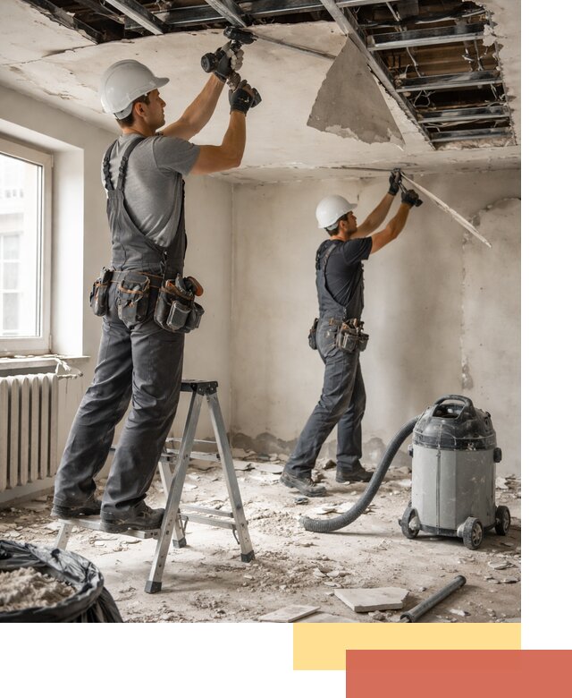 Демонтаж гипсокартонного потолка в Коломне быстро и аккуратно