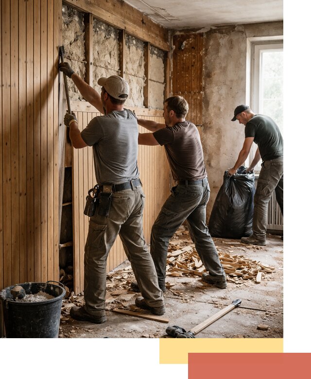 Демонтаж вагонки и вывоз материалов в Коломне