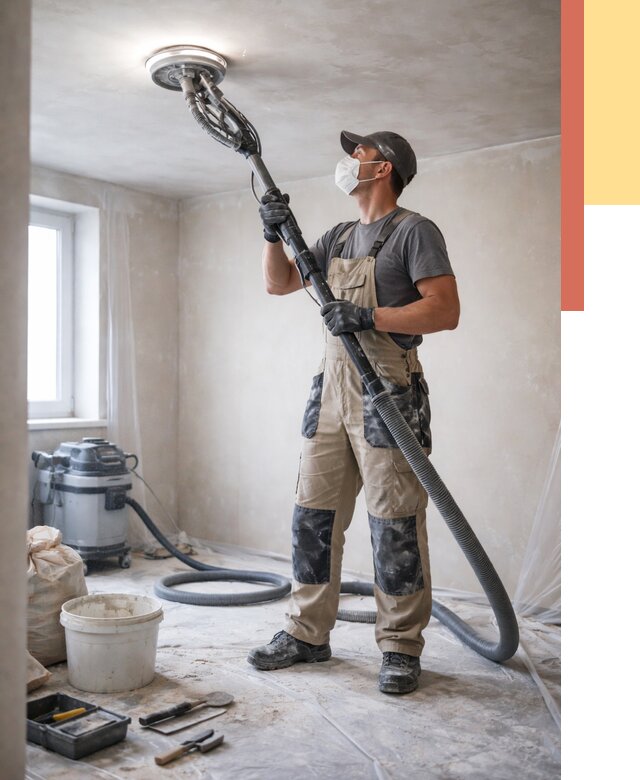 Шлифовка потолка в Коломне от 3549 руб. — услуги шлифования потолка | ОТДЕЛОЧНИК-Клм