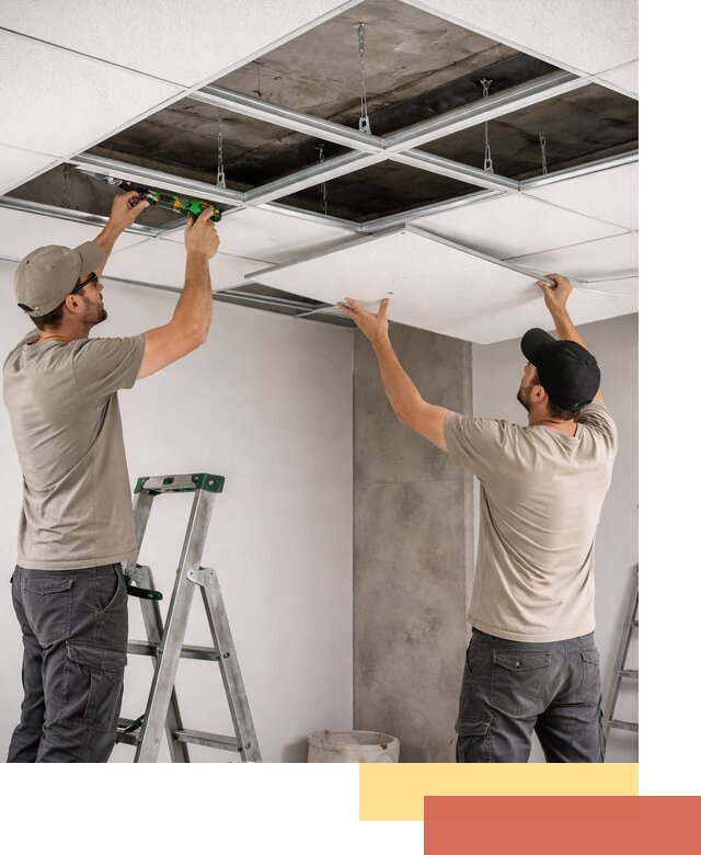 Монтаж потолка Армстронг под ключ в Коломне