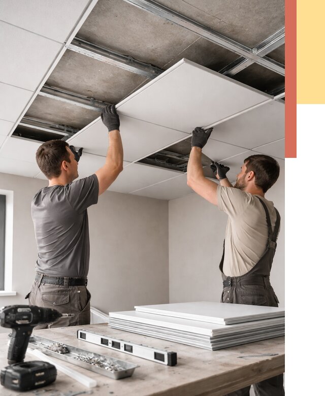 Монтаж кассетного потолка в Коломне от 4563 руб/м2 — установка и сборка | ОТДЕЛОЧНИК-Клм