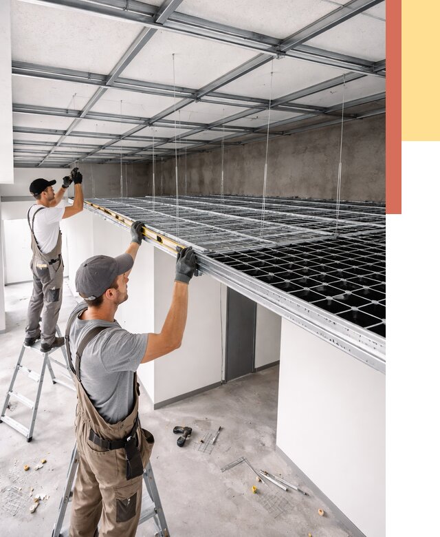 Монтаж потолка грильято в Коломне от 456 руб./м² — быстрая сборка под ключ | ОТДЕЛОЧНИК-Клм