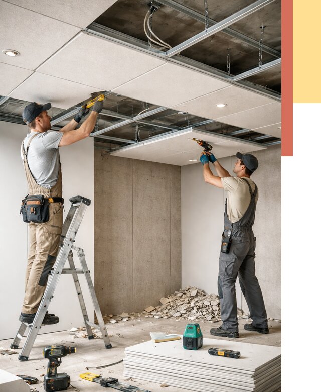 Монтаж акустического потолка в Коломне от 6590 руб/м2 — быстро и недорого | ОТДЕЛОЧНИК-Клм