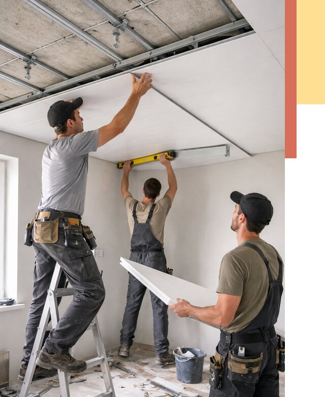 Монтаж потолка из ПВХ панелей в Коломне от 3549 руб./м2 — быстро и недорого | ОТДЕЛОЧНИК-Клм