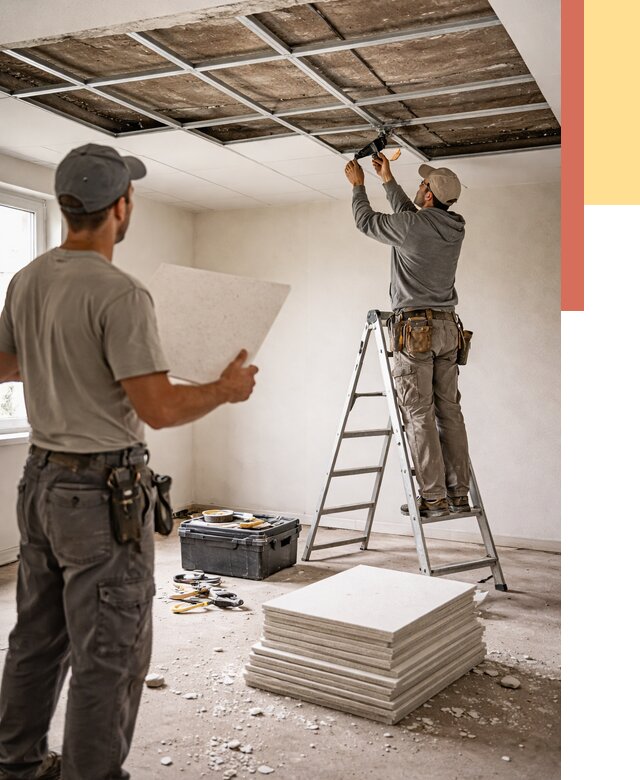 Замена плит подвесного потолка в Коломне от 1774 руб. быстро и недорого | ОТДЕЛОЧНИК-Клм
