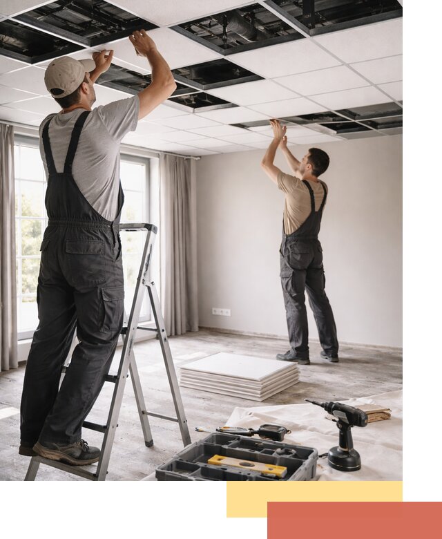 Замена плит подвесного потолка в Коломне быстро и качественно