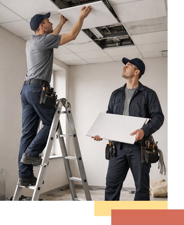 Обслуживание подвесного потолка в Коломне — ремонт и чистка