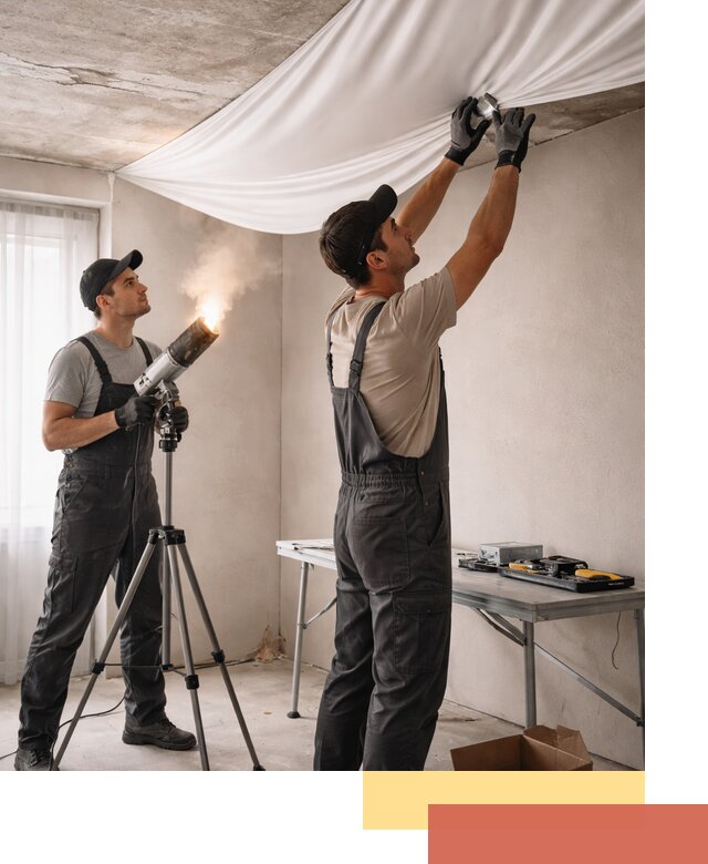 Установка натяжного потолка под ключ в Коломне