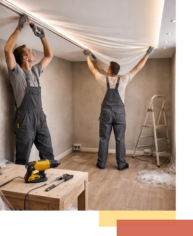 Монтаж натяжного потолка с подсветкой в Коломне цена и сроки