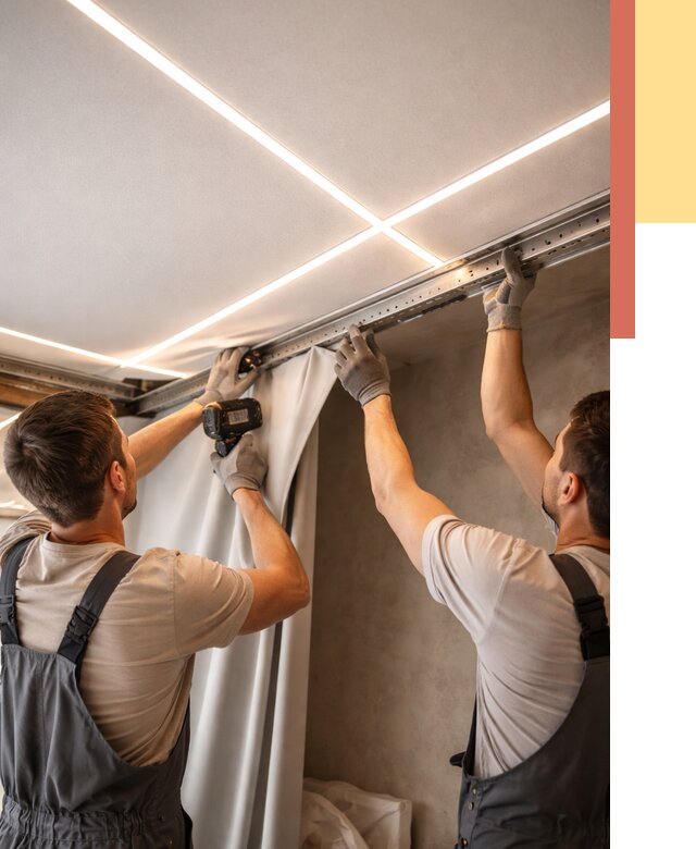 Монтаж натяжного потолка со световыми линиями в Коломне от 1217 руб. | ОТДЕЛОЧНИК-Клм