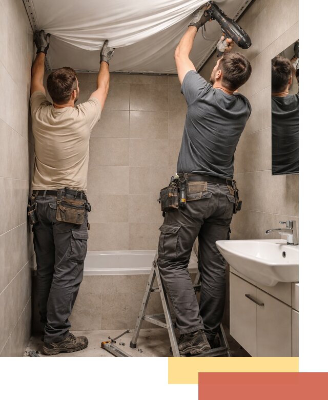 Монтаж натяжного потолка в ванной в Коломне быстро и качественно