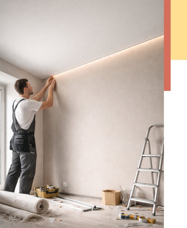 Теневые натяжные потолки в Коломне от 8314 руб. под ключ | ОТДЕЛОЧНИК-Клм