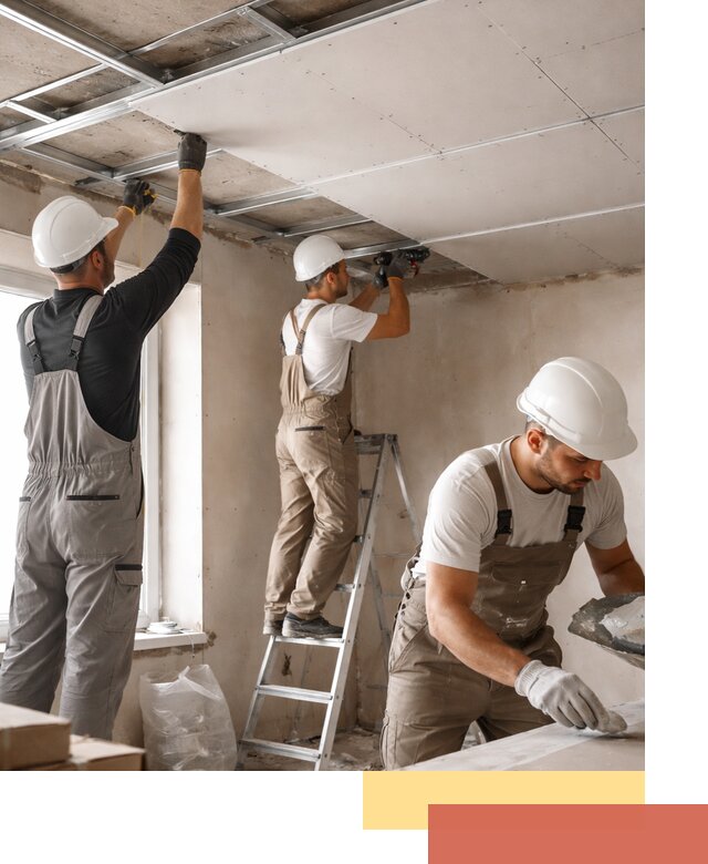 Одноуровневый потолок из гипсокартона в Коломне — монтаж и отделка