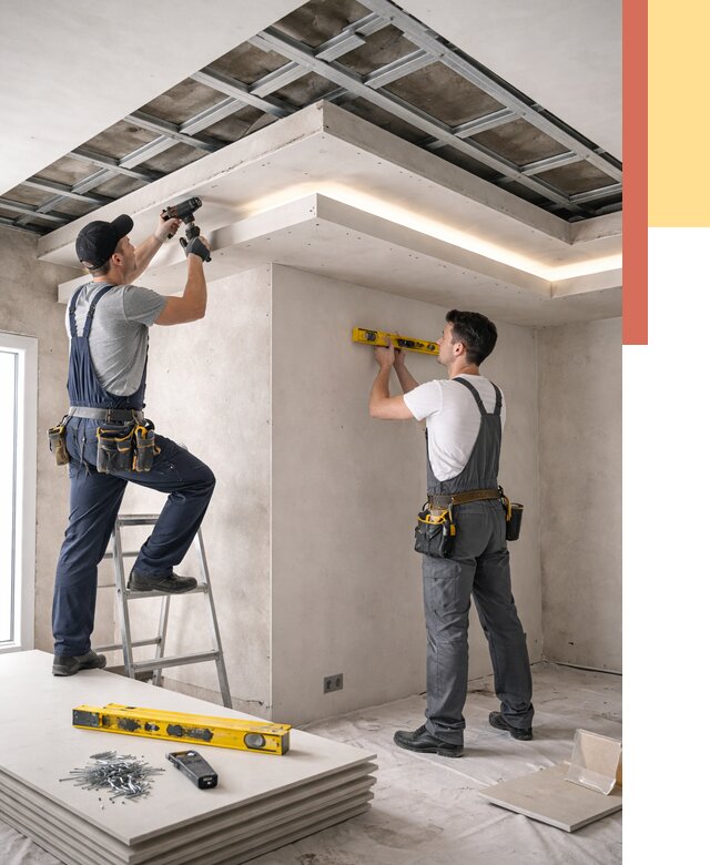 Двухуровневый потолок из гипсокартона в Коломне от 1470 руб. под ключ | ОТДЕЛОЧНИК-Клм