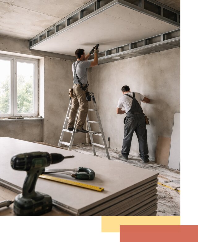 Двухуровневый потолок из гипсокартона в Коломне