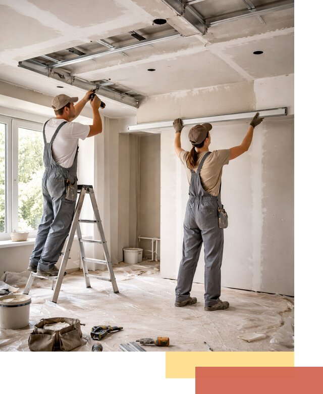 Монтаж многоуровневого потолка из гипсокартона в Коломне