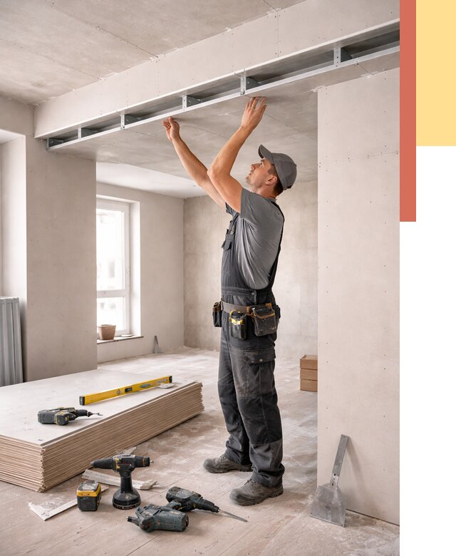 Потолок из гипсокартона с нишей в Коломне от 1267 руб. под ключ | ОТДЕЛОЧНИК-Клм