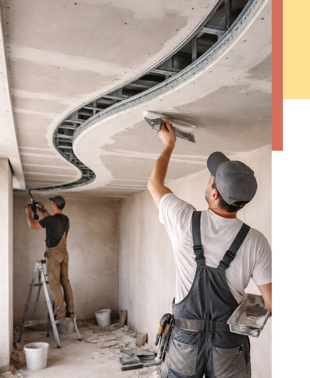 Криволинейный потолок из гипсокартона в Коломне от 2129 руб./м2 | ОТДЕЛОЧНИК-Клм