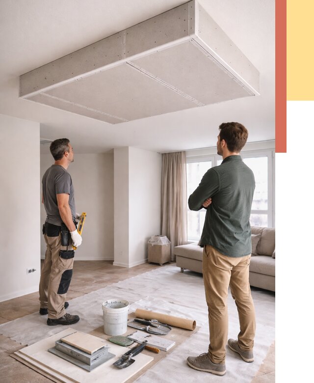 Короб на потолке из гипсокартона в Коломне от 2231 руб. — монтаж и услуги под ключ | ОТДЕЛОЧНИК-Клм