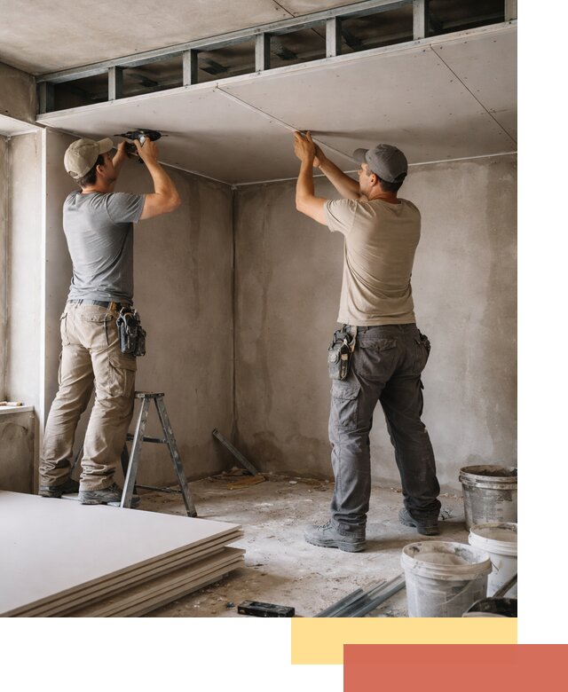 Короб из гипсокартона на потолке под ключ в Коломне