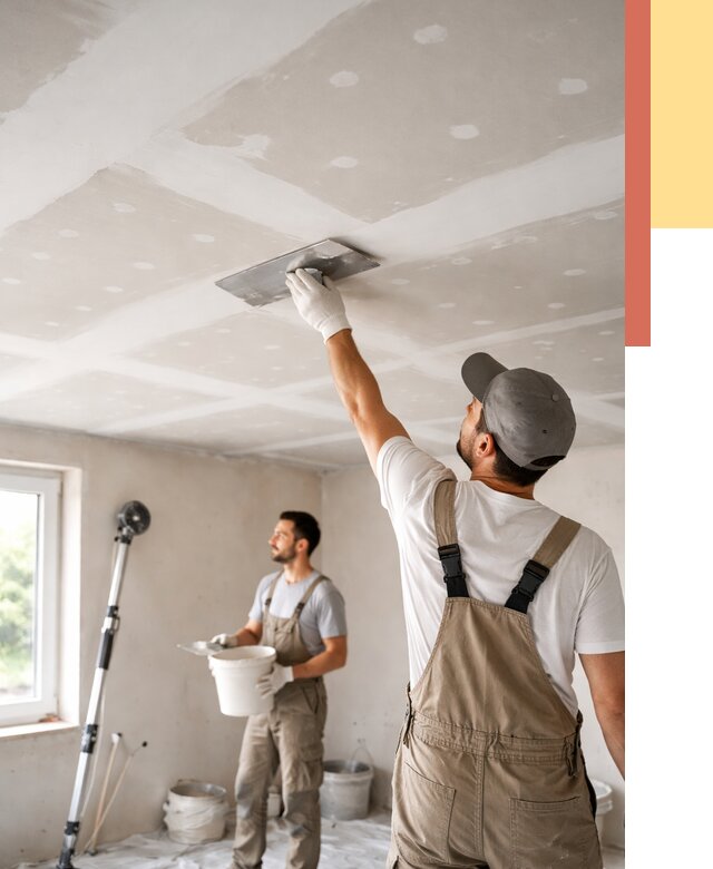 Шпаклевка потолка из гипсокартона в Коломне от 3244 руб./м2 — услуги под ключ | ОТДЕЛОЧНИК-Клм