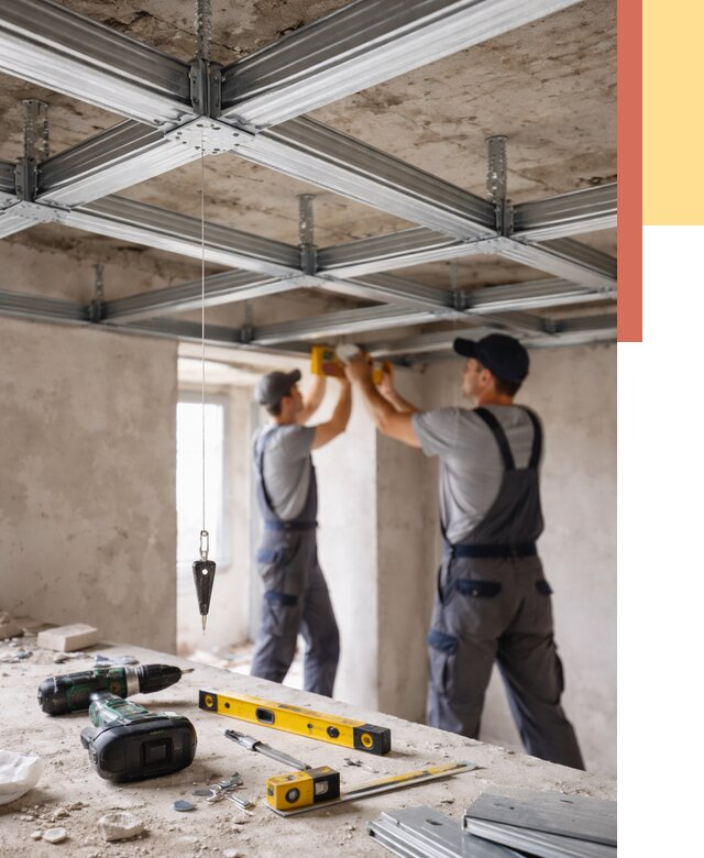 Монтаж каркаса потолка из профиля в Коломне от 4563 руб. — услуги ОТДЕЛОЧНИК-Клм