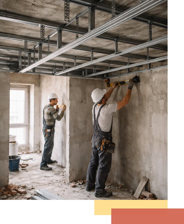 Монтаж каркаса потолка из профильного профиля в Коломне