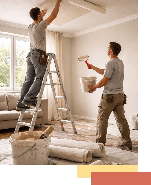 Поклейка обоев на потолок в Коломне — качественно и быстро