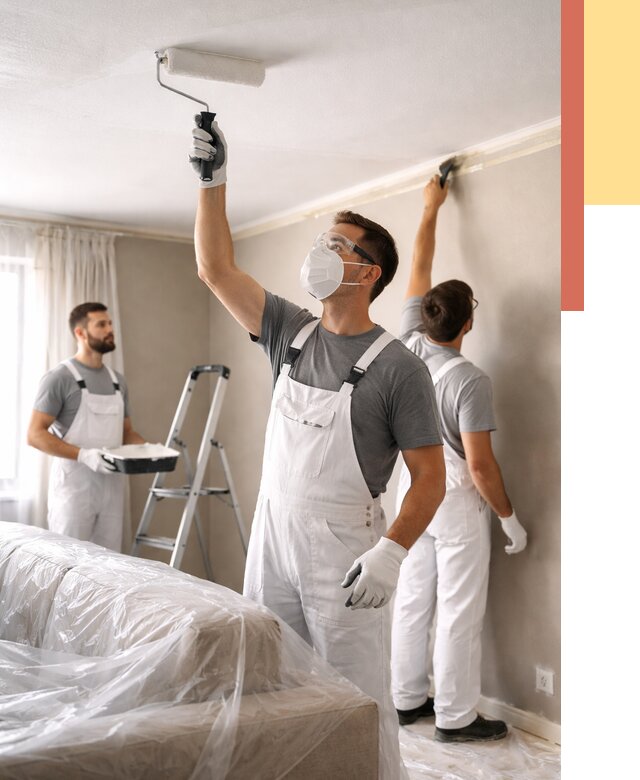 Покраска потолка водоэмельсионной краской в Коломне от 2231 руб/м² — услуги под ключ | ОТДЕЛОЧНИК-Клм