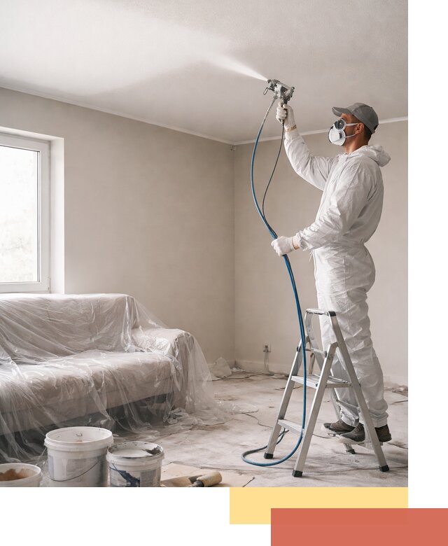 Покраска потолка краскопультом в Коломне быстро и качественно