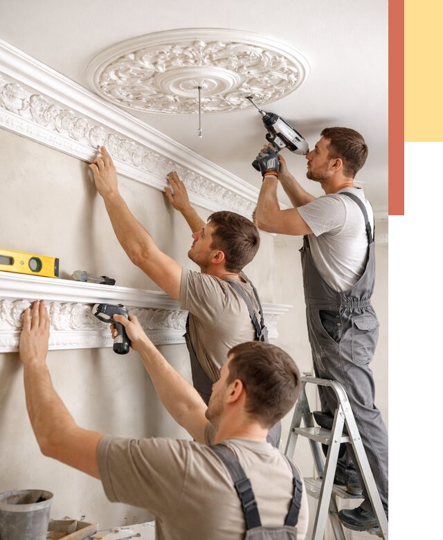 Монтаж лепнины на потолок в Коломне от 3244 руб. быстро и недорого | ОТДЕЛОЧНИК-Клм