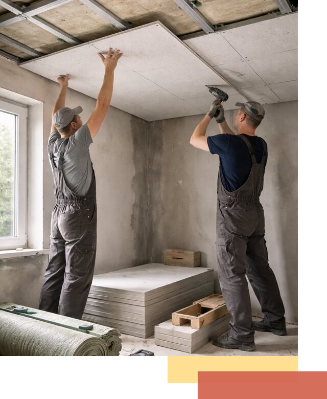 Шумоизоляция потолка панелями ЗИПС в Коломне